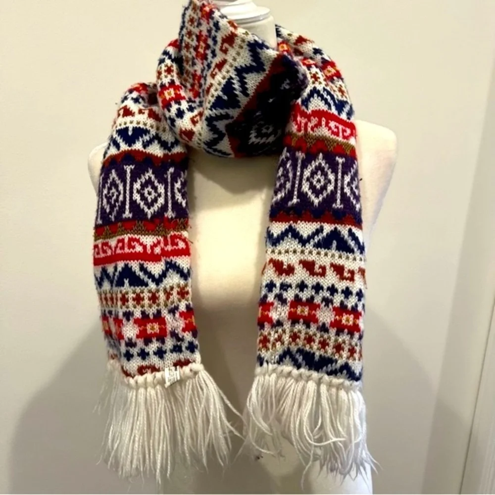 Vintage Hanes Fair Isle Fringe Scarf